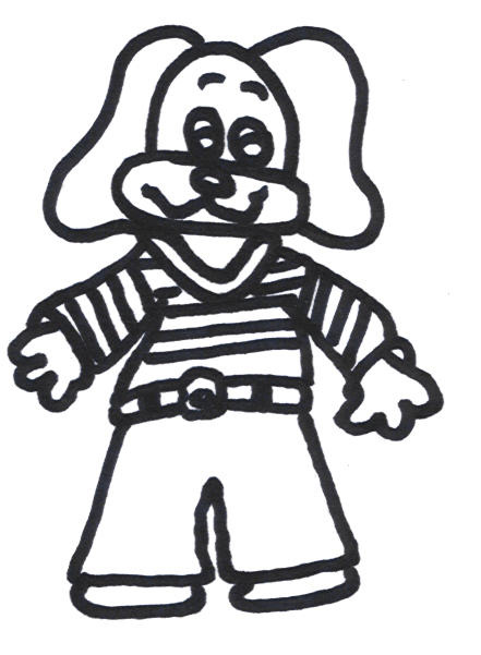 Kolorowanka do Druku - Uroczy Psiak w Stripes kolorowanka do druku